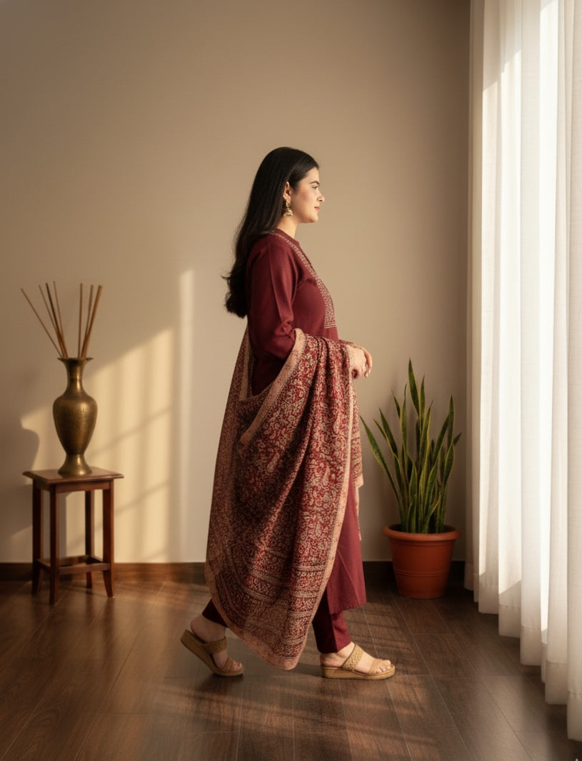 Kalamkari dupatta Cotton kurta set for women