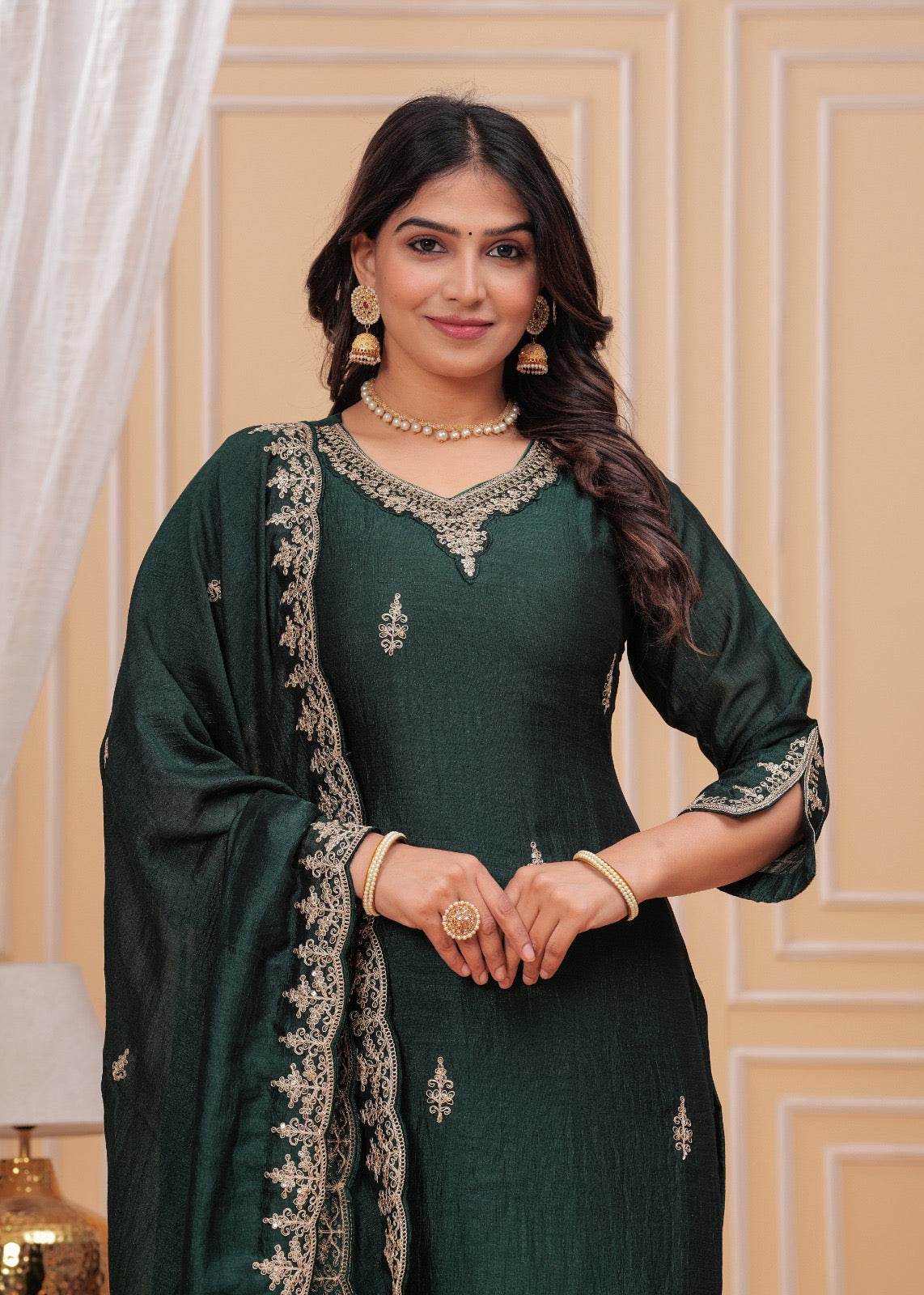 Maharani Dola Silk Suit - Vijay Laxmi