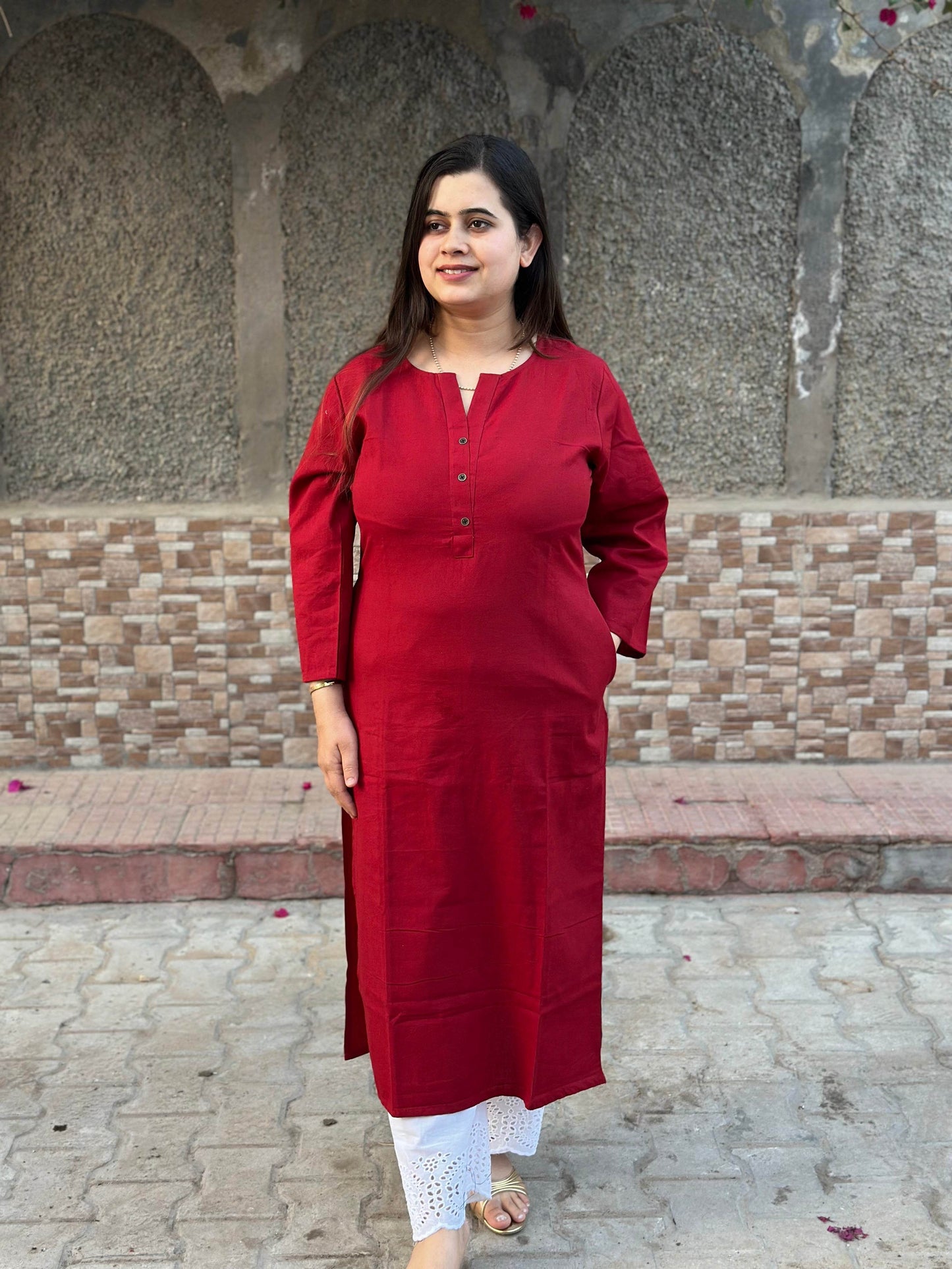 Airy Linen Long Kurta - Vijay Laxmi