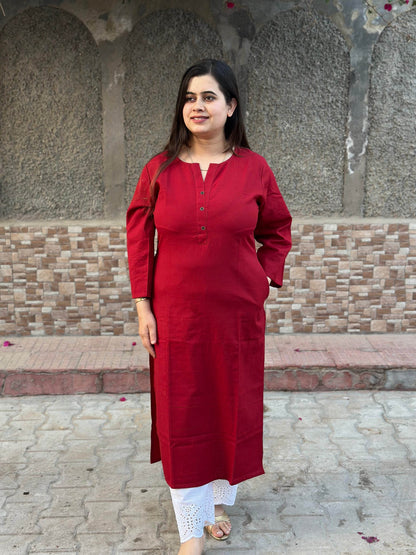 Airy Linen Long Kurta - Vijay Laxmi