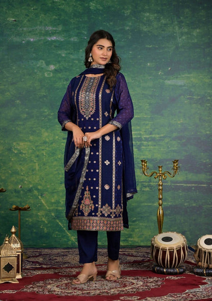 Banarasi Silk Suit Set for Women - Vijay Laxmi