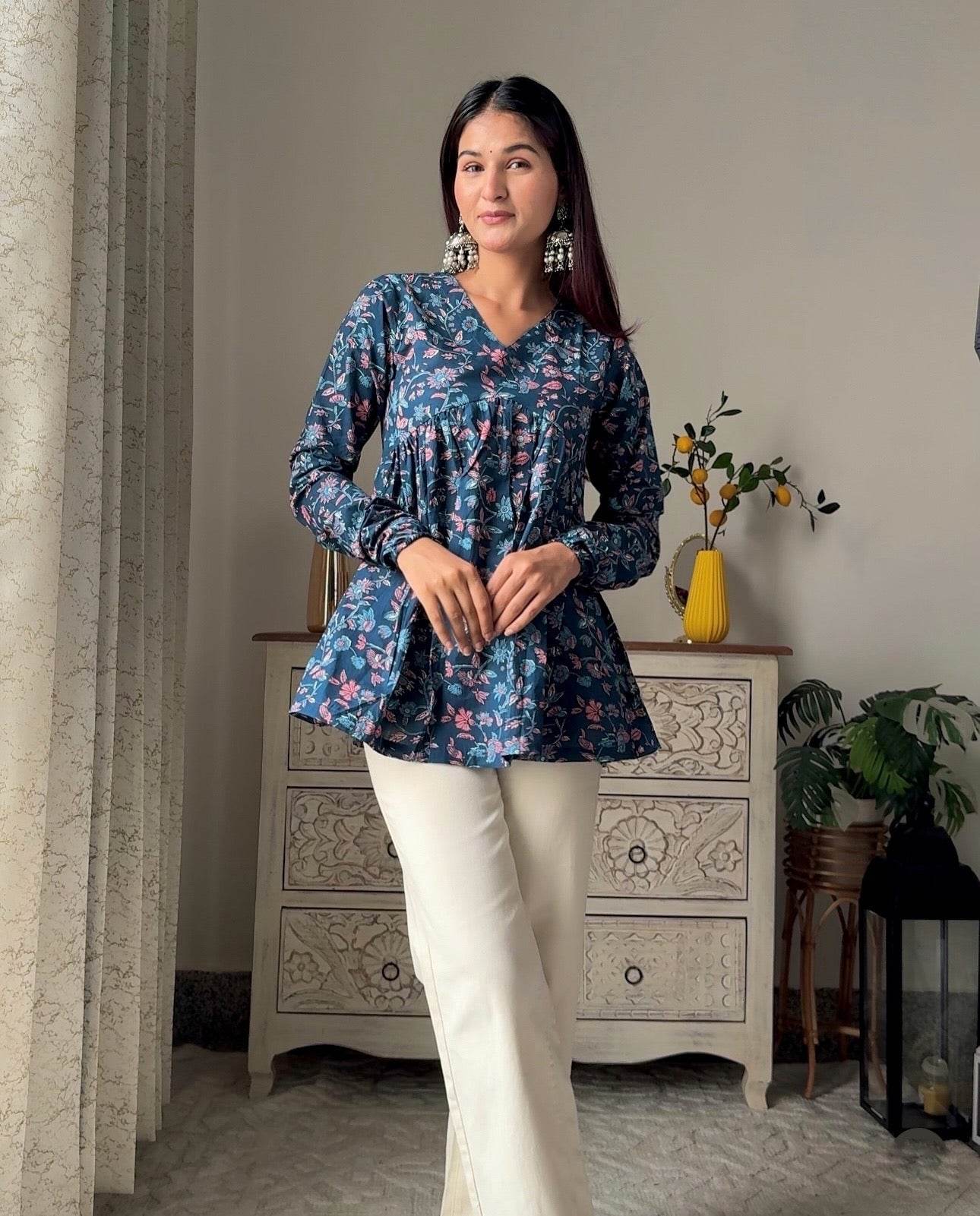 Short Cotton Kurti Jal - Vijay Laxmi