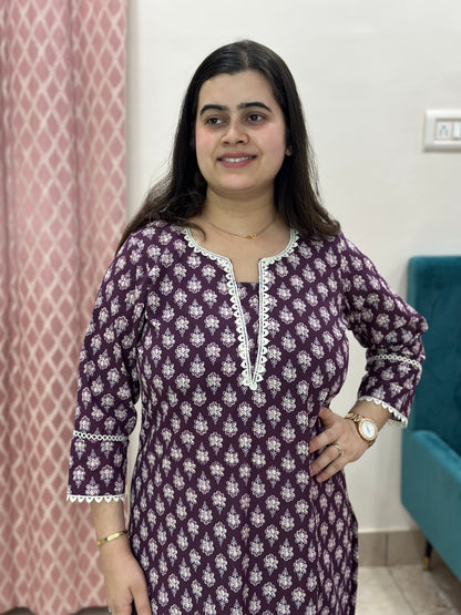 Purple queen Airy Cotton Kurti for women