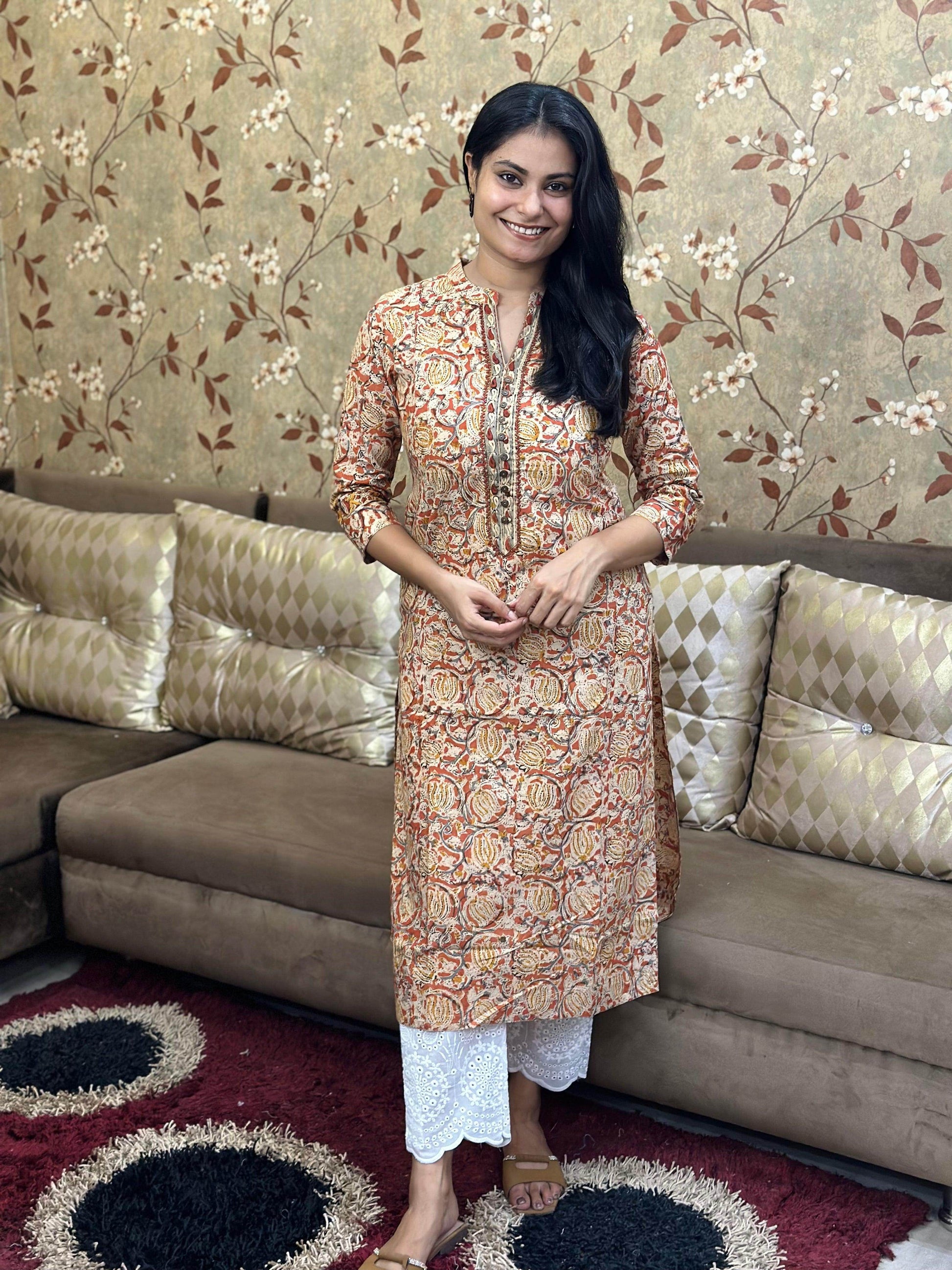 Kalamkari Cotton Kurti - Vijay Laxmi