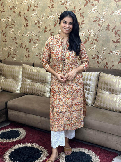 Kalamkari Cotton Kurti - Vijay Laxmi
