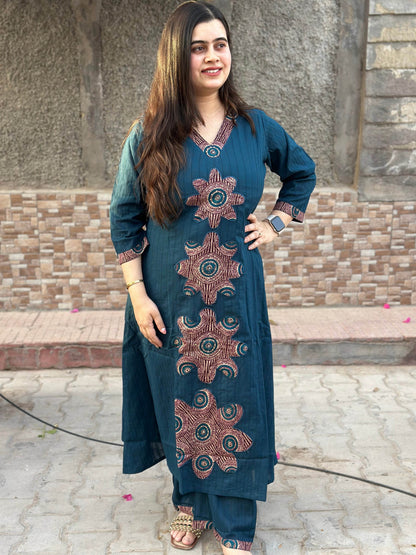 Ajrakh Cotton kurta Set - Vijay Laxmi