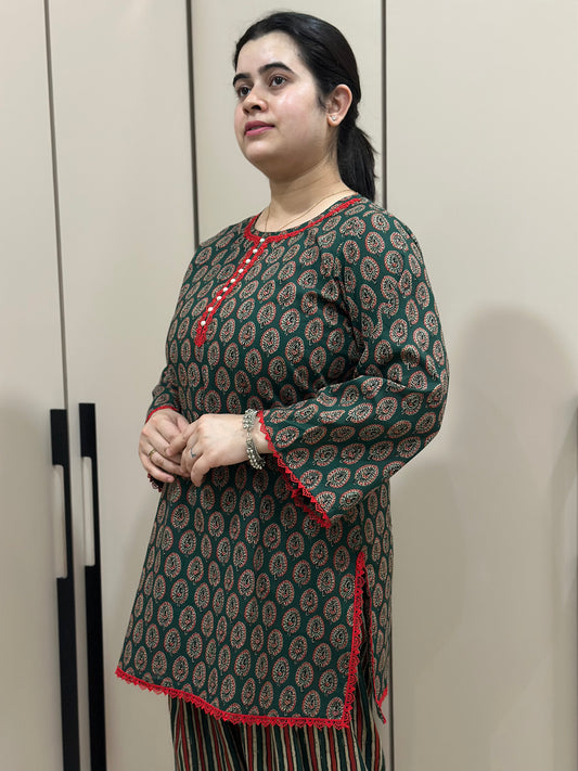 Jasmine Farshi Salwar Suit Green