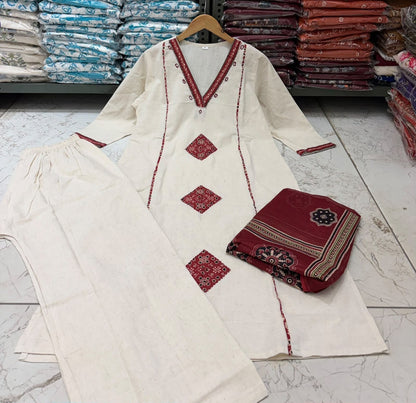 Noor Cotton Flex kurta set with palazo & dupatta