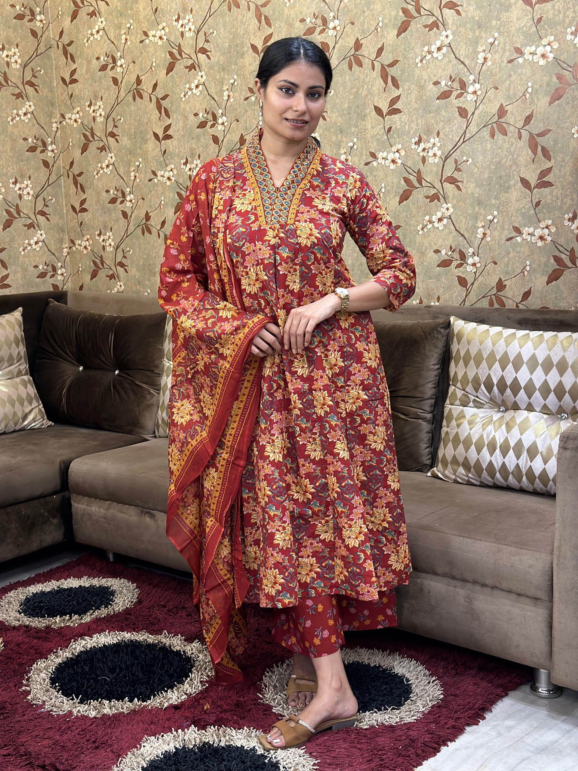 Bagru Print Cotton Suit - Vijay Laxmi