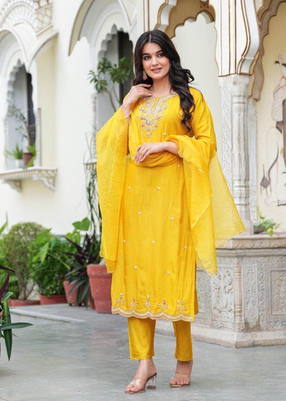 Plus size Dola silk suit - Vijay Laxmi