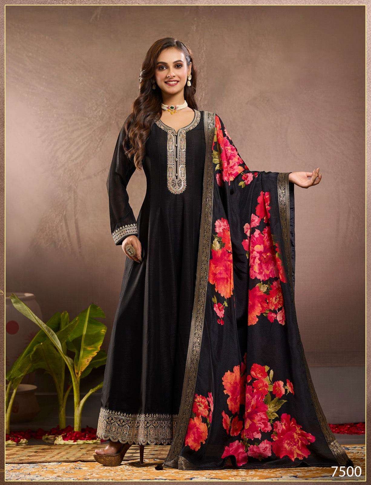 Dola Silk Party wear Frock Suit - Vijay Laxmi
