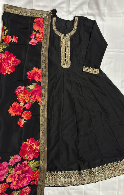 Dola Silk Party wear Frock Suit - Vijay Laxmi