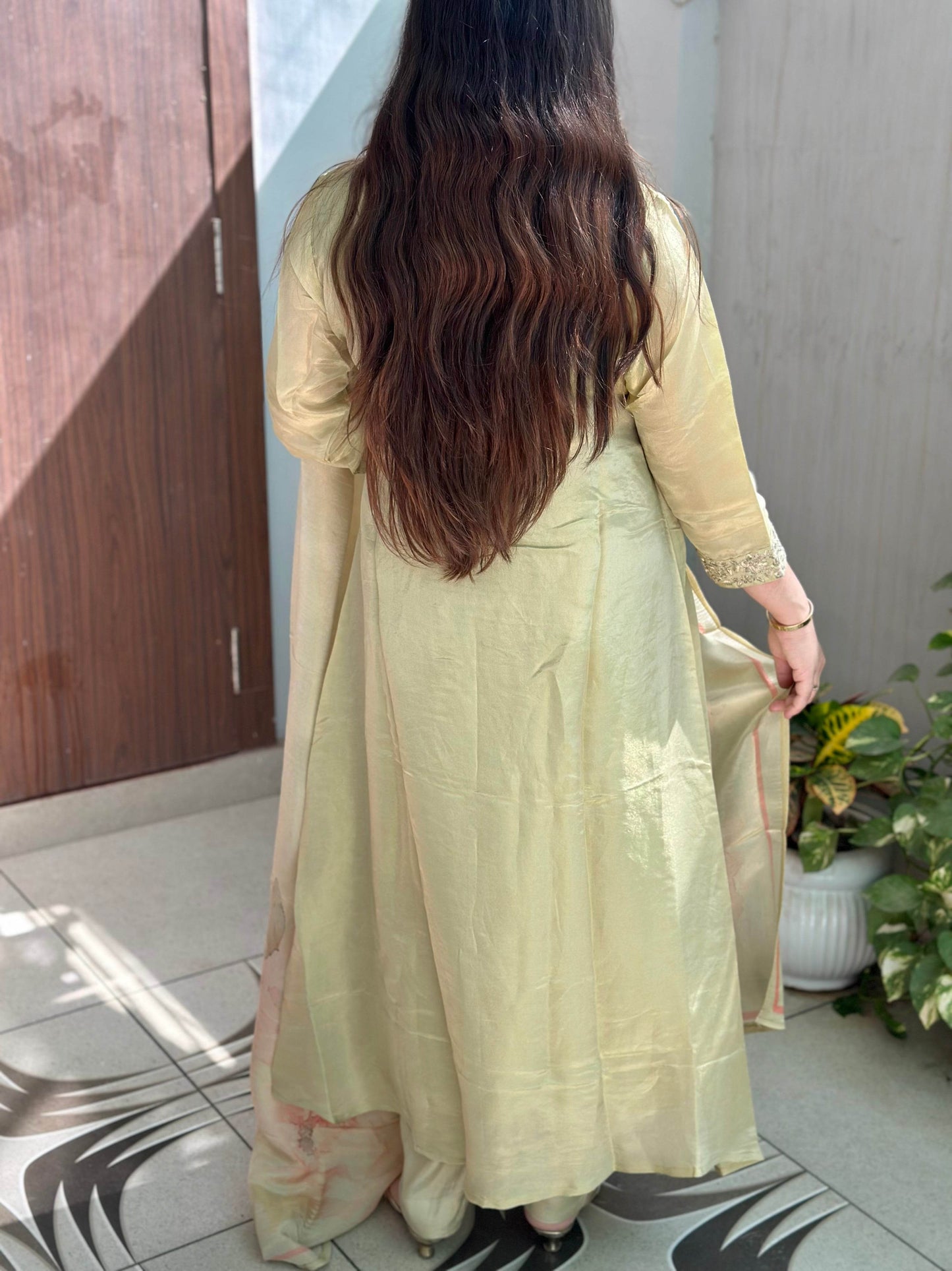 Modal Shimmer Silk Suit - Vijay Laxmi