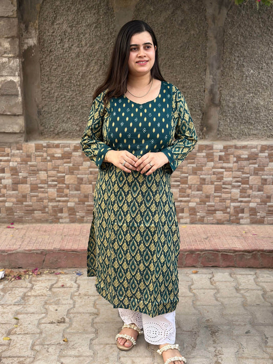 Airy Cotton Kurti Ikkat - Vijay Laxmi