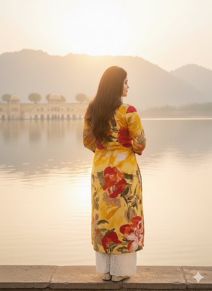 Breathable & Stylish Floral cotton kurti