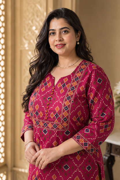 Ruhani Cotton kurta set for women pink