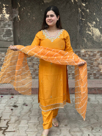 Modal Shimmer Silk Suit - Vijay Laxmi