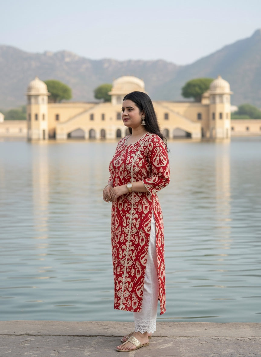 Airy Cotton Kurti Ikkat