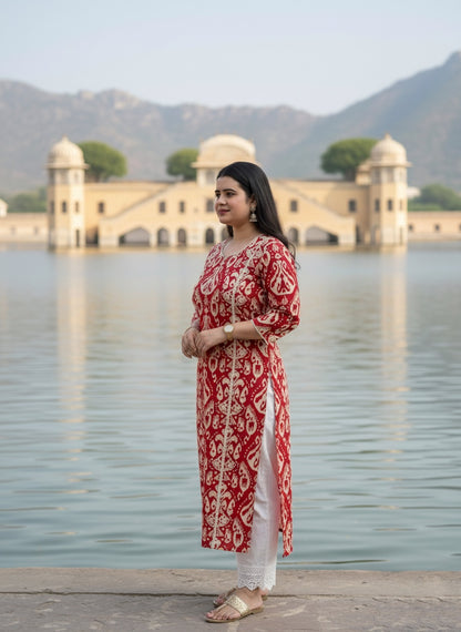 Airy Cotton Kurti Ikkat