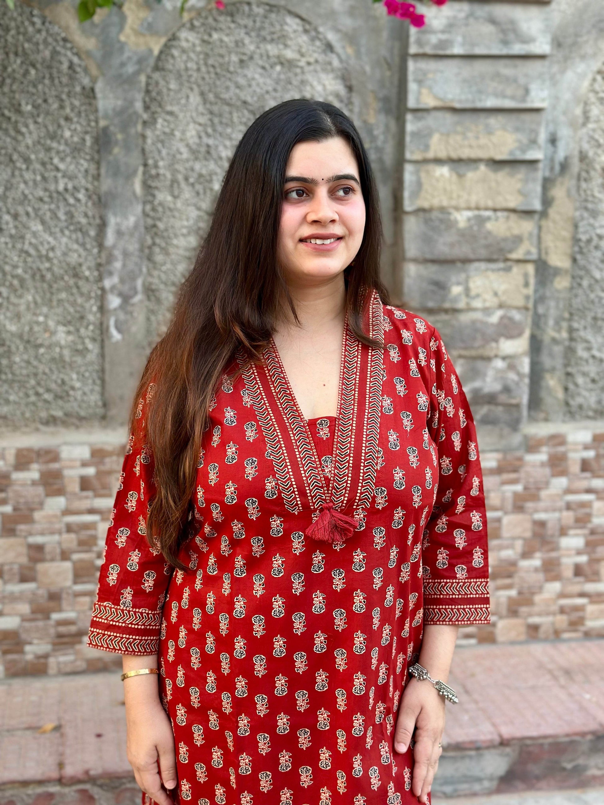 Airy Cotton Kurti Bagru - Vijay Laxmi