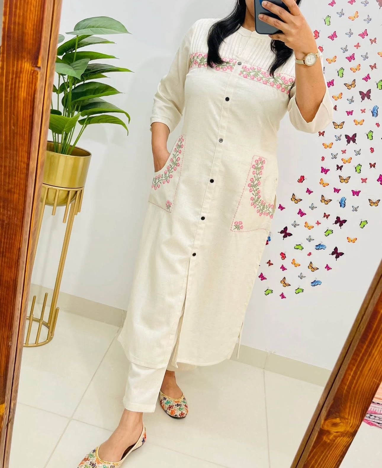 Amayra Cotton Flex White kurta Set