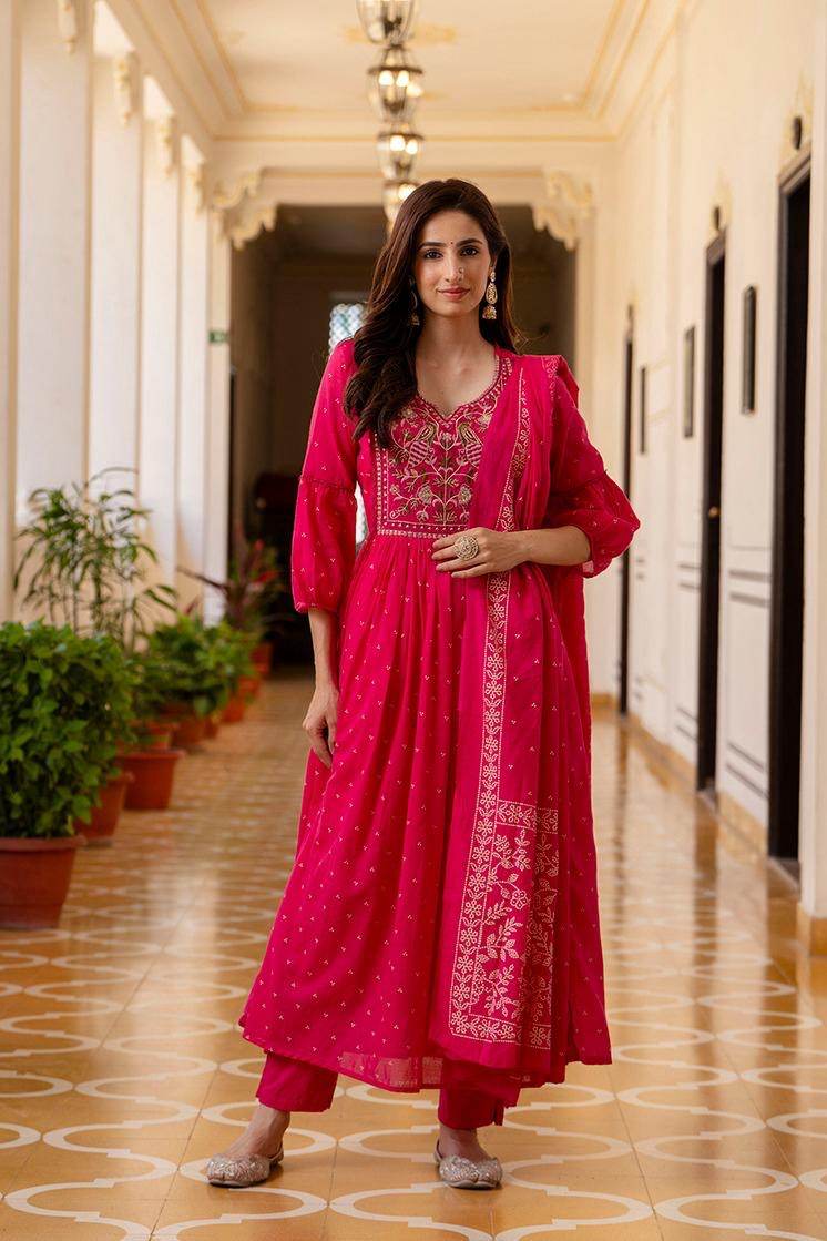 Premium Cotton Suit For Women Mul Peacock - Vijay Laxmi