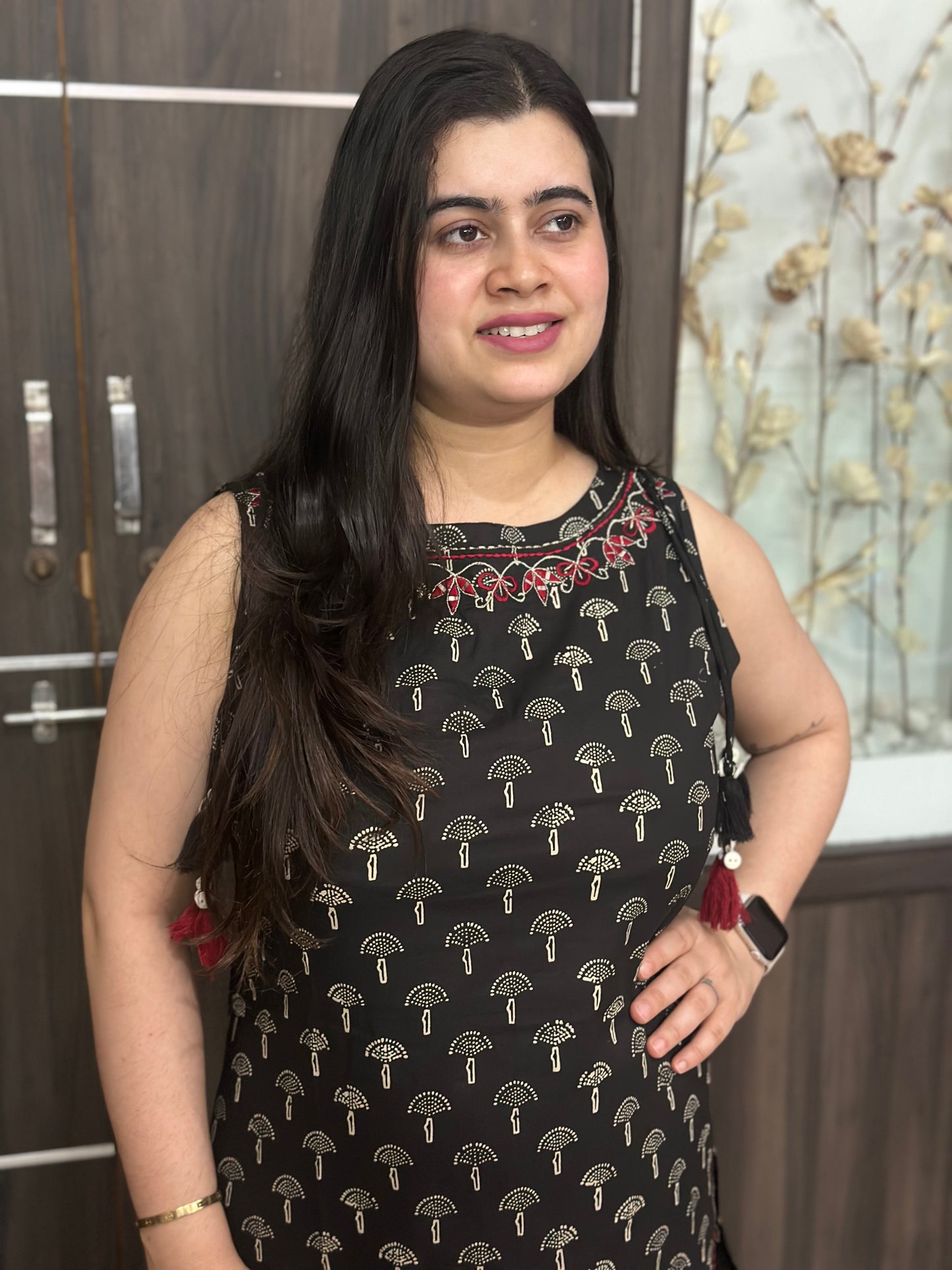 Bani Sleeveless Cotton Kurta set Black