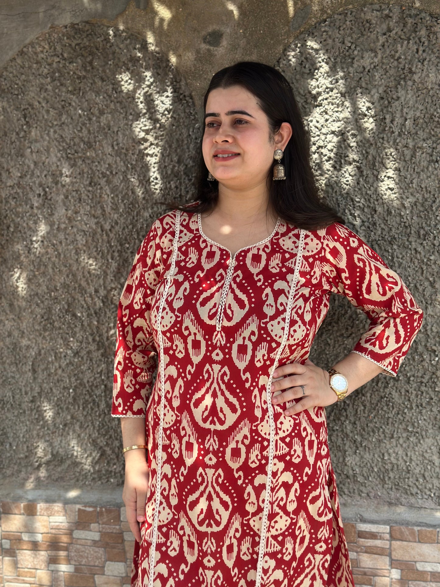 Airy Cotton Kurti Ikkat