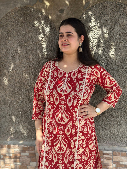 Airy Cotton Kurti Ikkat