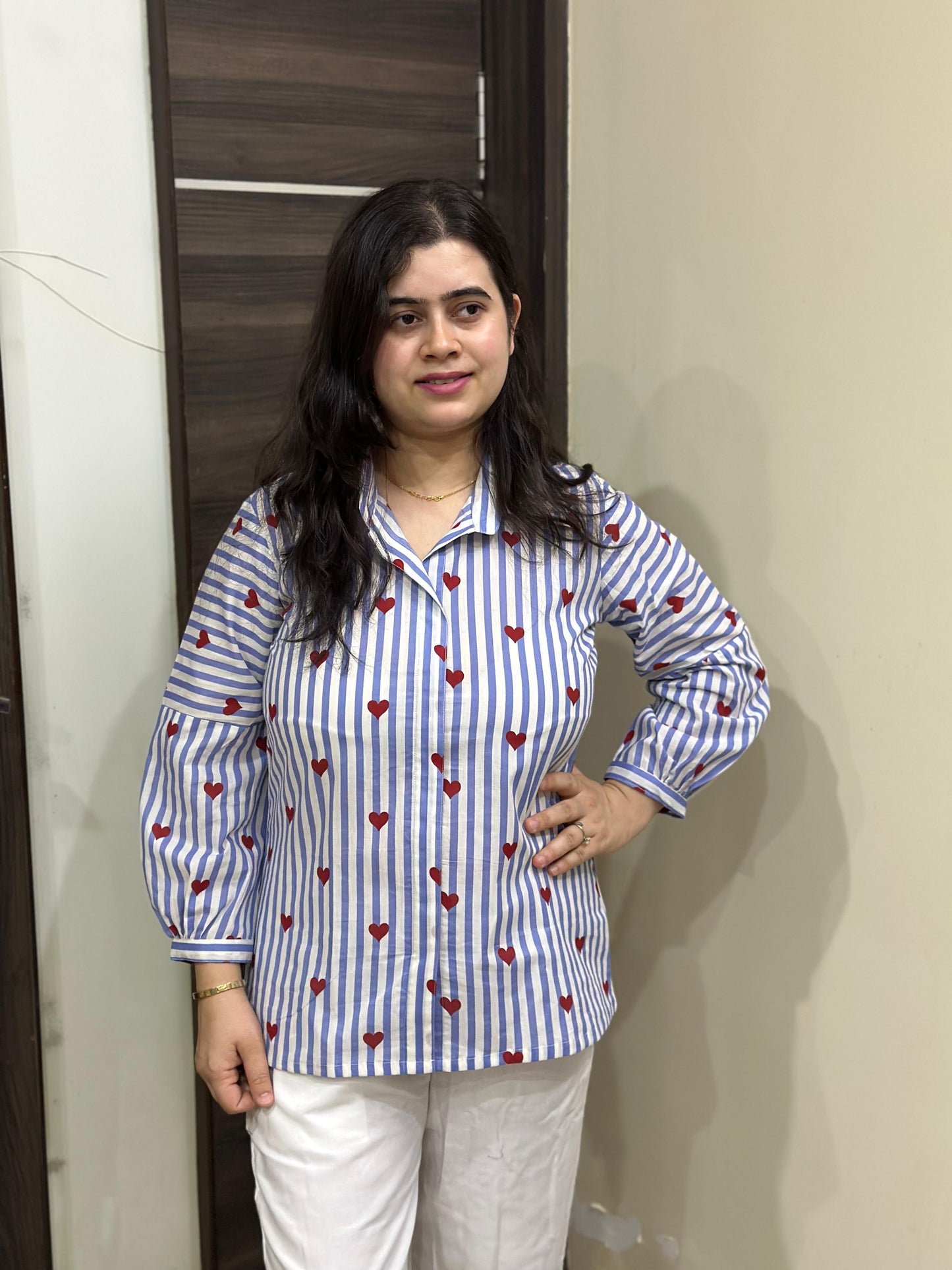 Pure cotton strips shirt