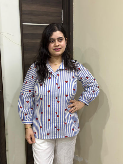 Pure cotton strips shirt