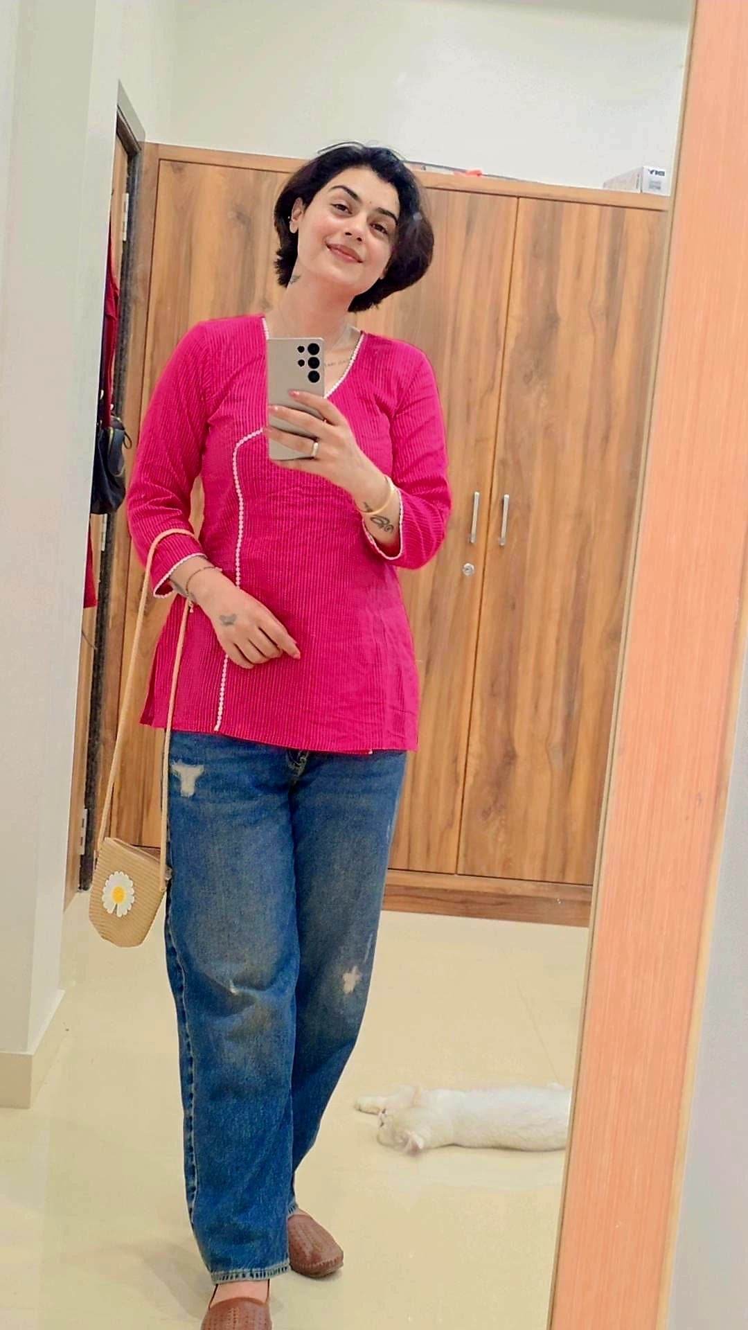 Short Kantha Cotton tunic for women - Vijay Laxmi