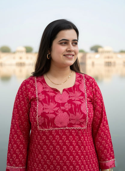 Airy Cotton Kurti kalamkari