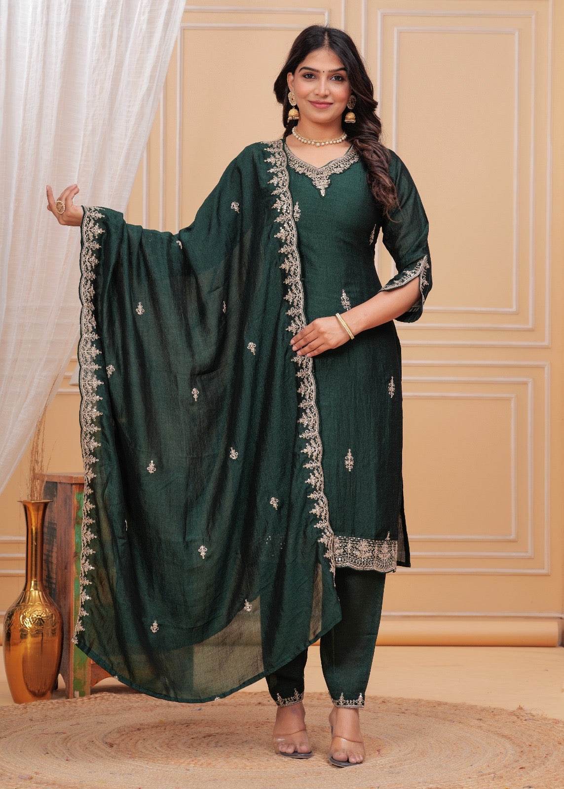 Maharani Dola Silk Suit - Vijay Laxmi
