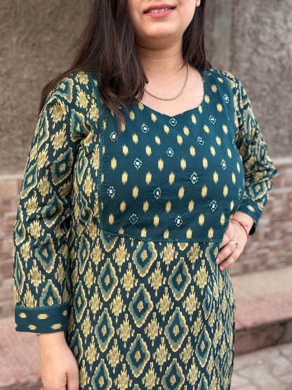 Airy Cotton Kurti Ikkat - Vijay Laxmi