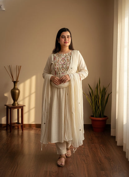 Thread Work Cotton Suit For Women