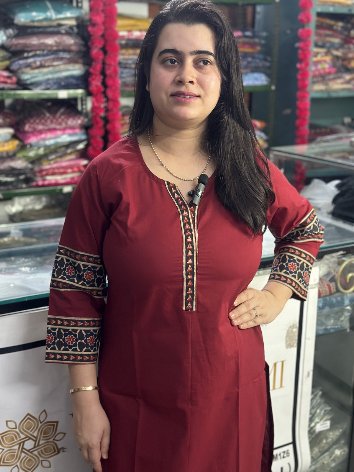 Rangrez pure cotton kurti for women maroon