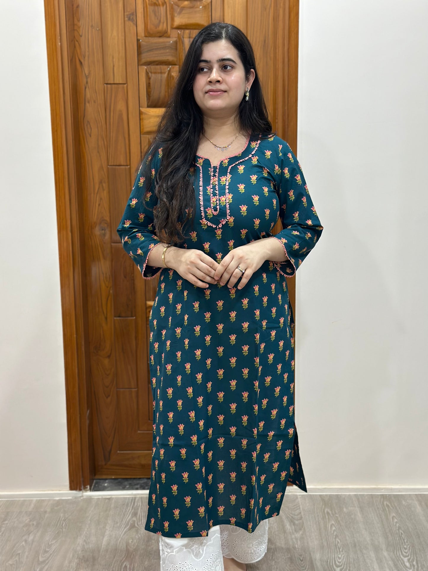 Gulmohar Cotton kurti for women floral