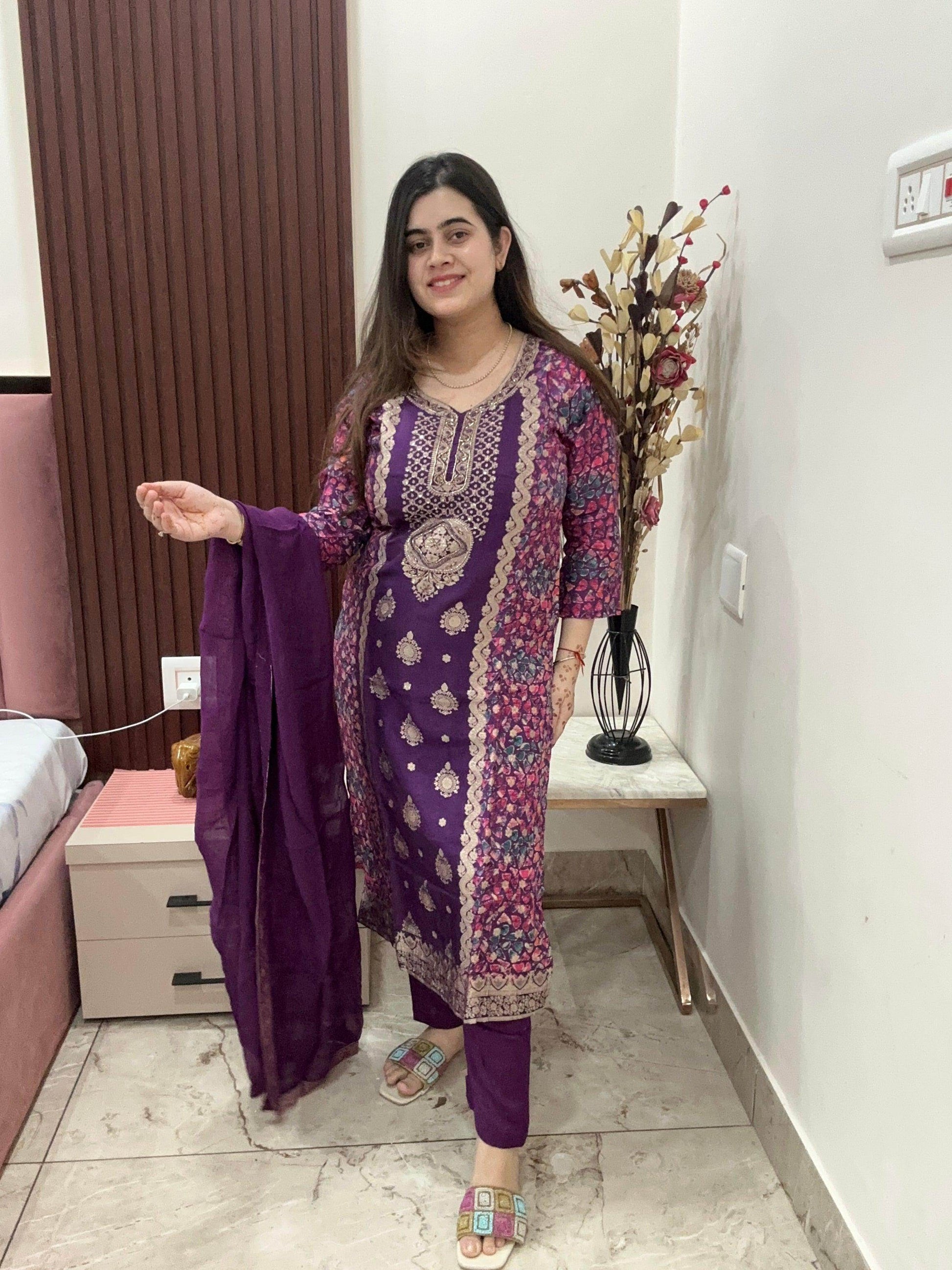 Banarasi Silk Suit For Women - Vijay Laxmi