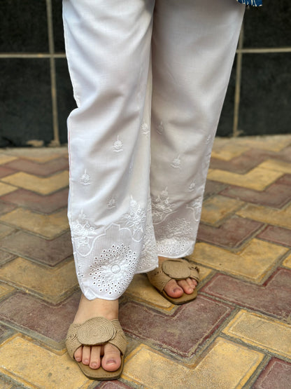 Cotton chikankari hakuba pants