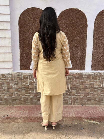 Gulmohar Chikankari Cotton Cord Set for women