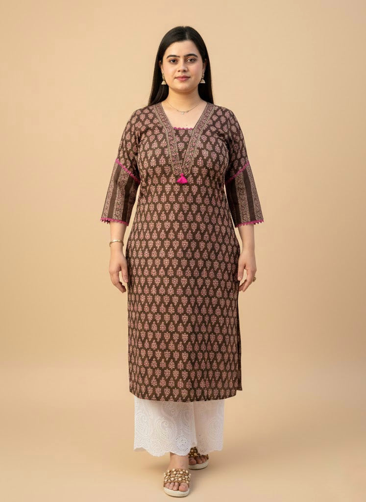 Airy Cotton Dabu kurti for women