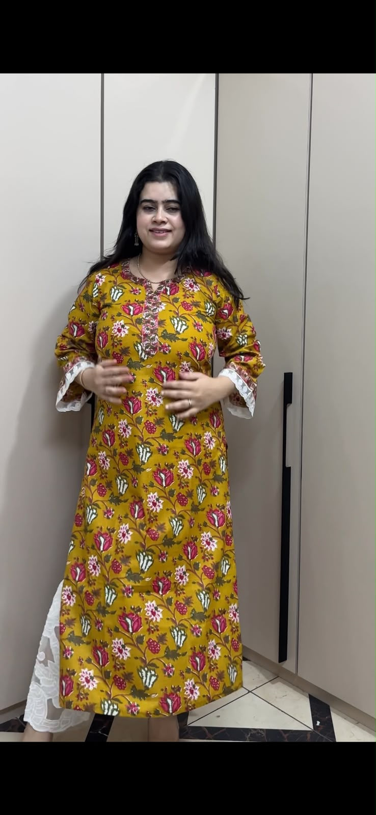 Rangrez pure cotton kurti for women mustard
