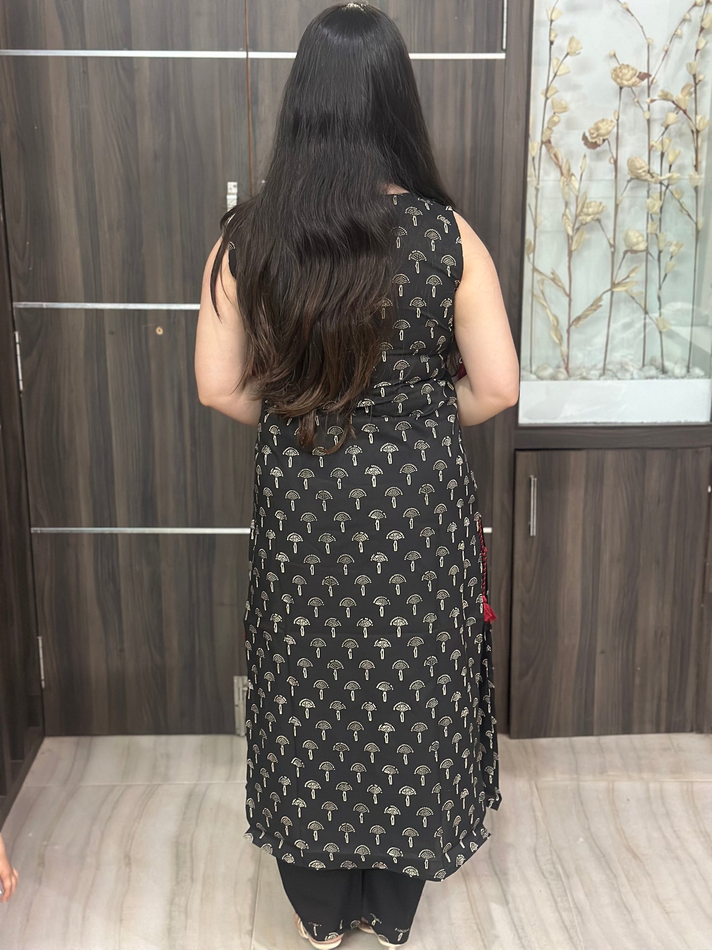 Bani Sleeveless Cotton Kurta set Black