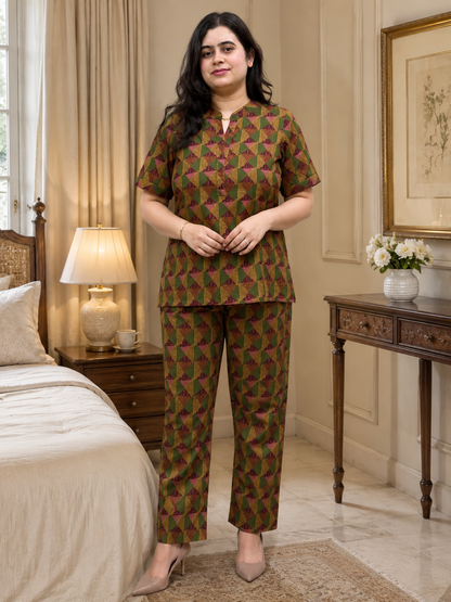 Noor Premium cotton night wear cord set
