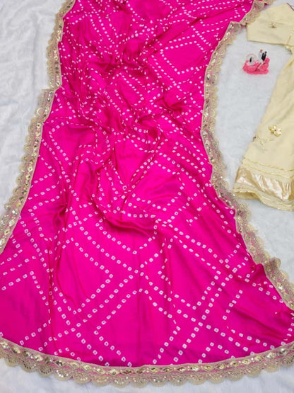 Amayra Blush Anarkali Plazzo Set & Bandhani Dupatta