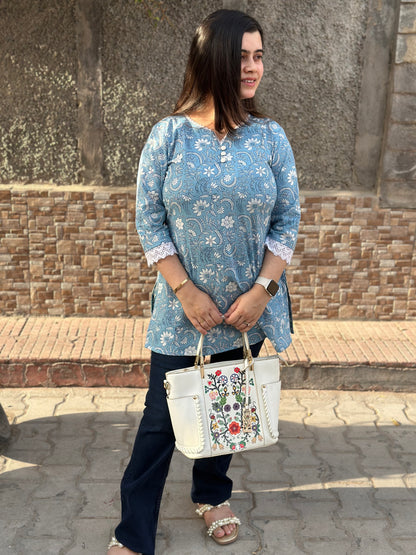 Short Cotton tunics for women - Vijay Laxmi