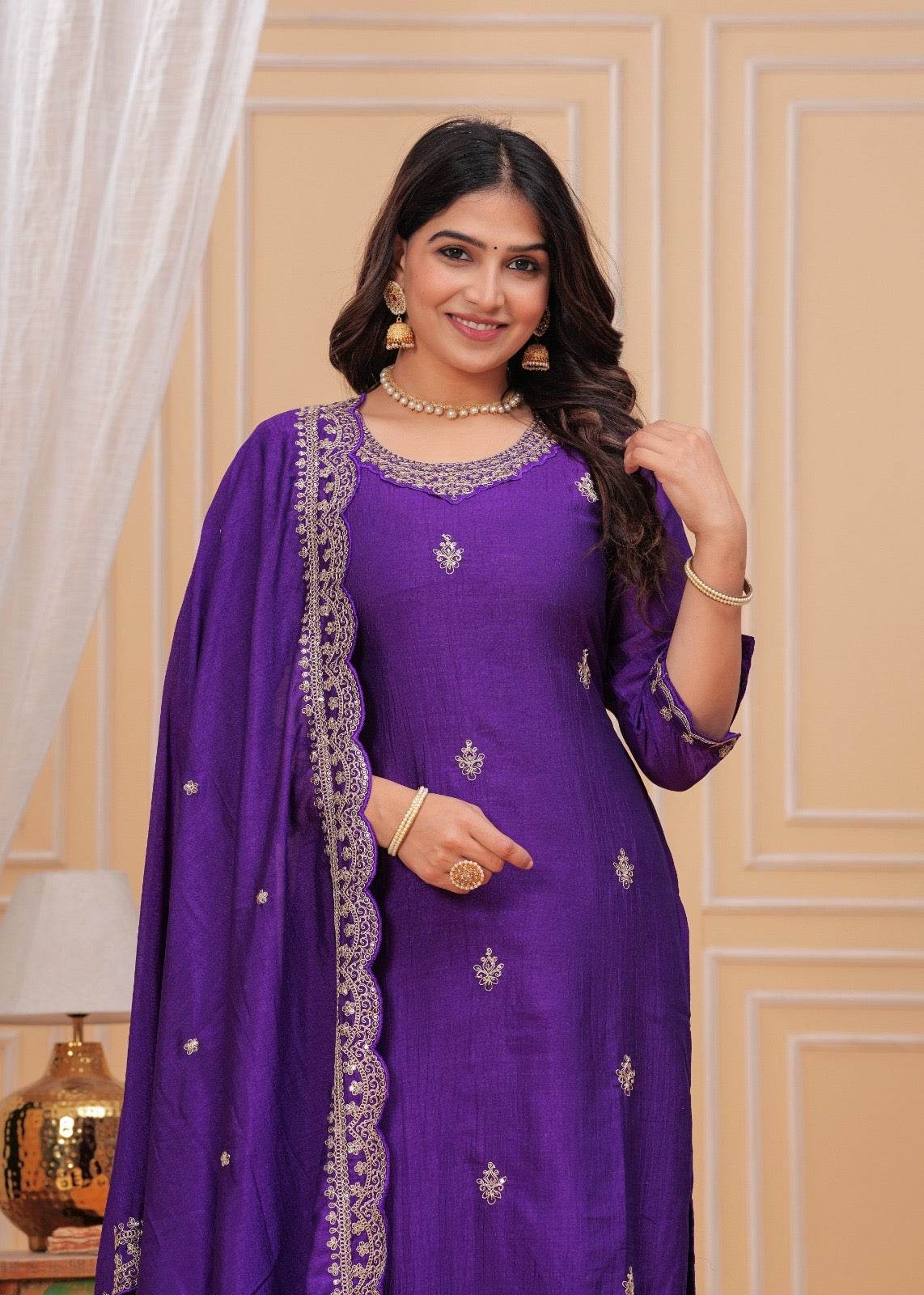 Maharani Dola Silk Suit - Vijay Laxmi