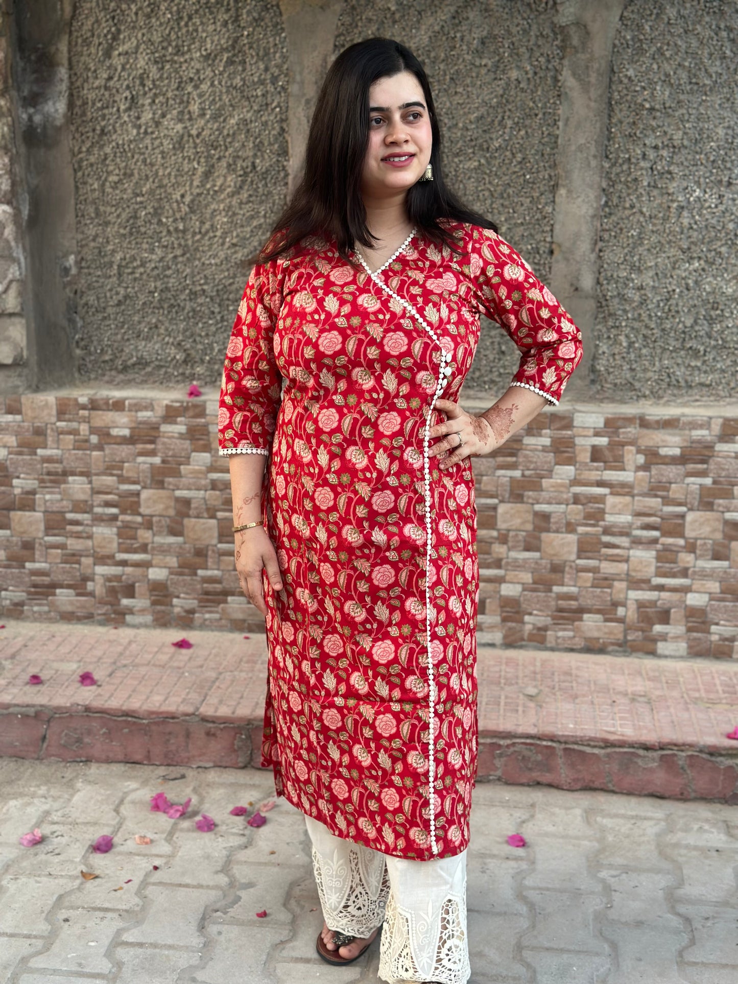 Airy Cotton Long Kurti floral