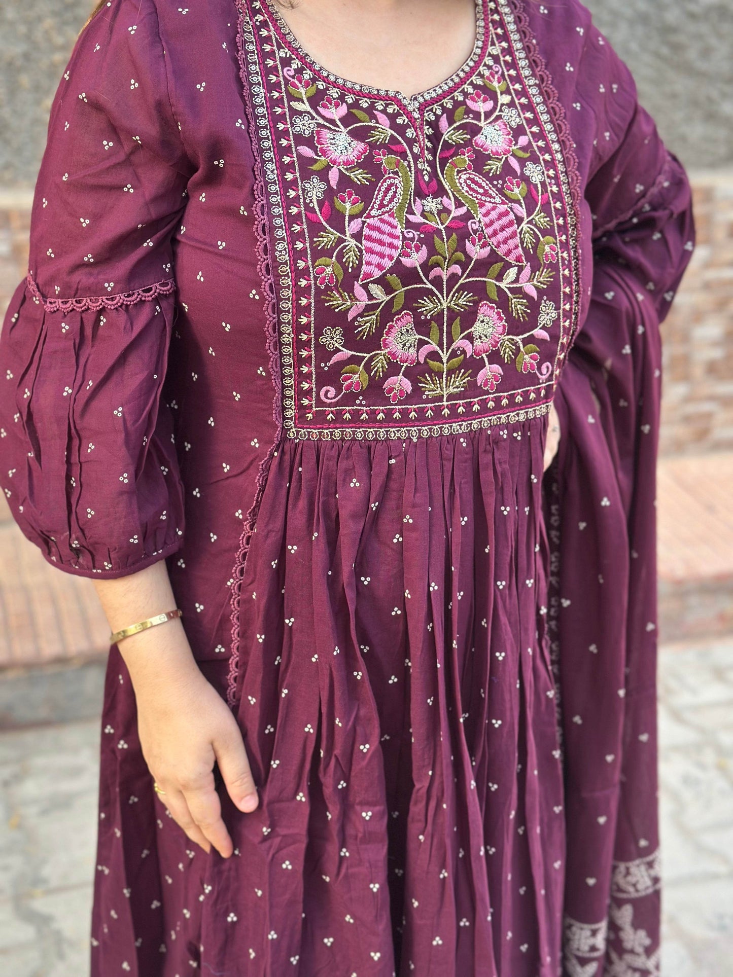 Mul Cotton kurta set for women with dupatta - Vijay Laxmi